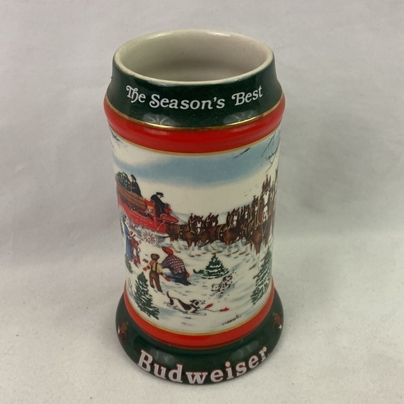 Vtg Budweiser Christmas 91 Susan Sampson Beerstein - Picture 2 of 7
